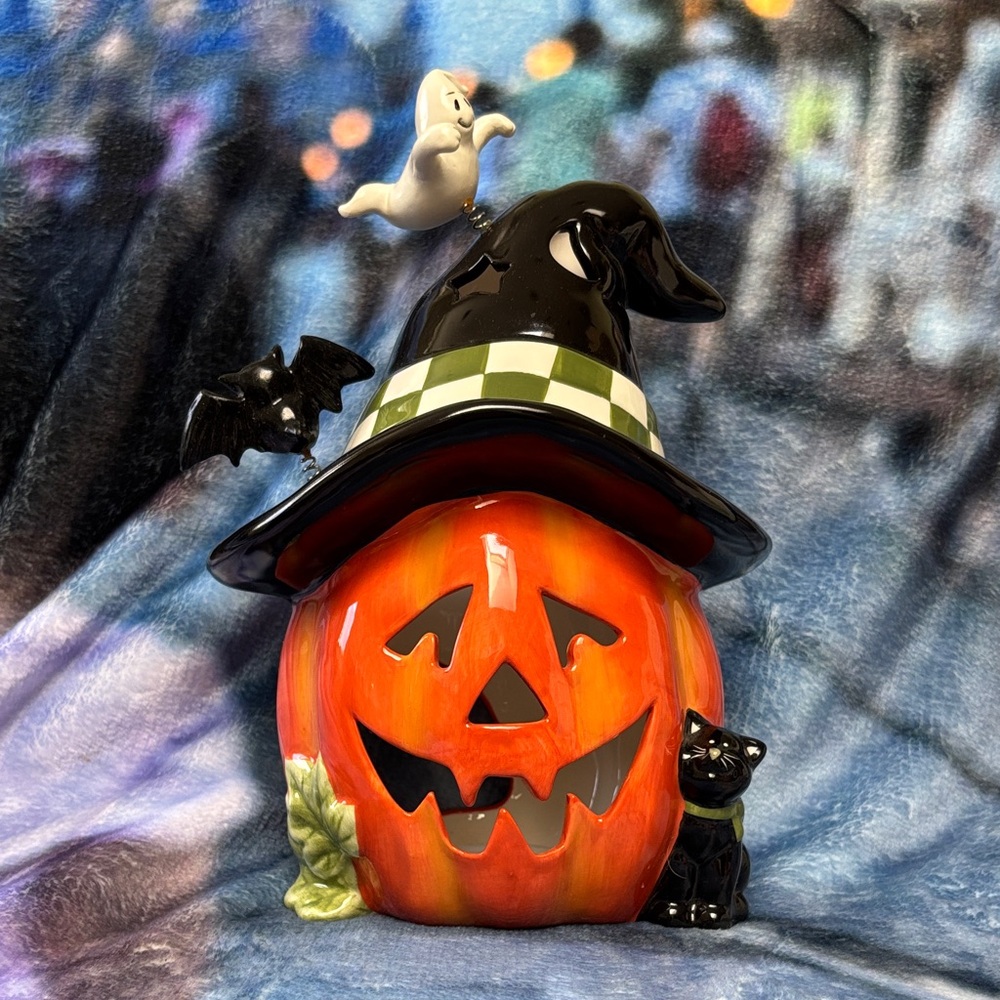 Kohl's Halloween Pumpkin Tea Light Holder NWT